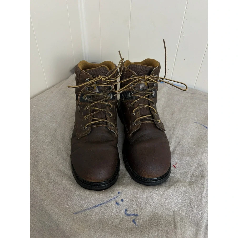 Carhartt Work Boots Mens 10 Brown Good CMW6174 EH SR Leather Lace Up